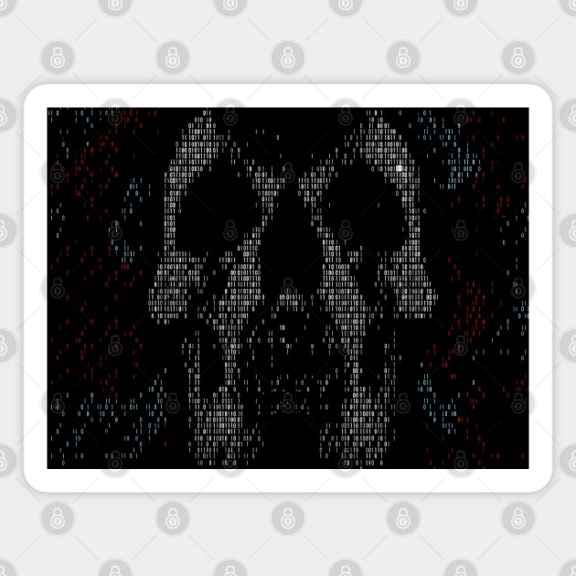 binary skull art Magnet by Pixelwave